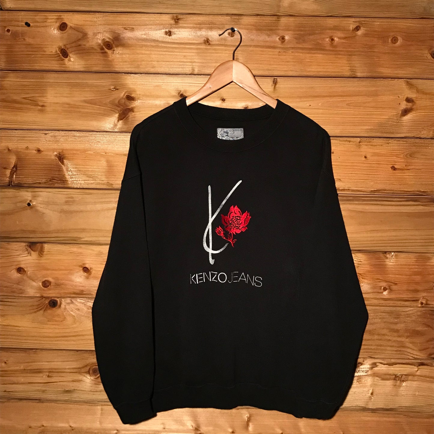 90s Kenzo Jeans Rose Centre Spellout sweatshirt