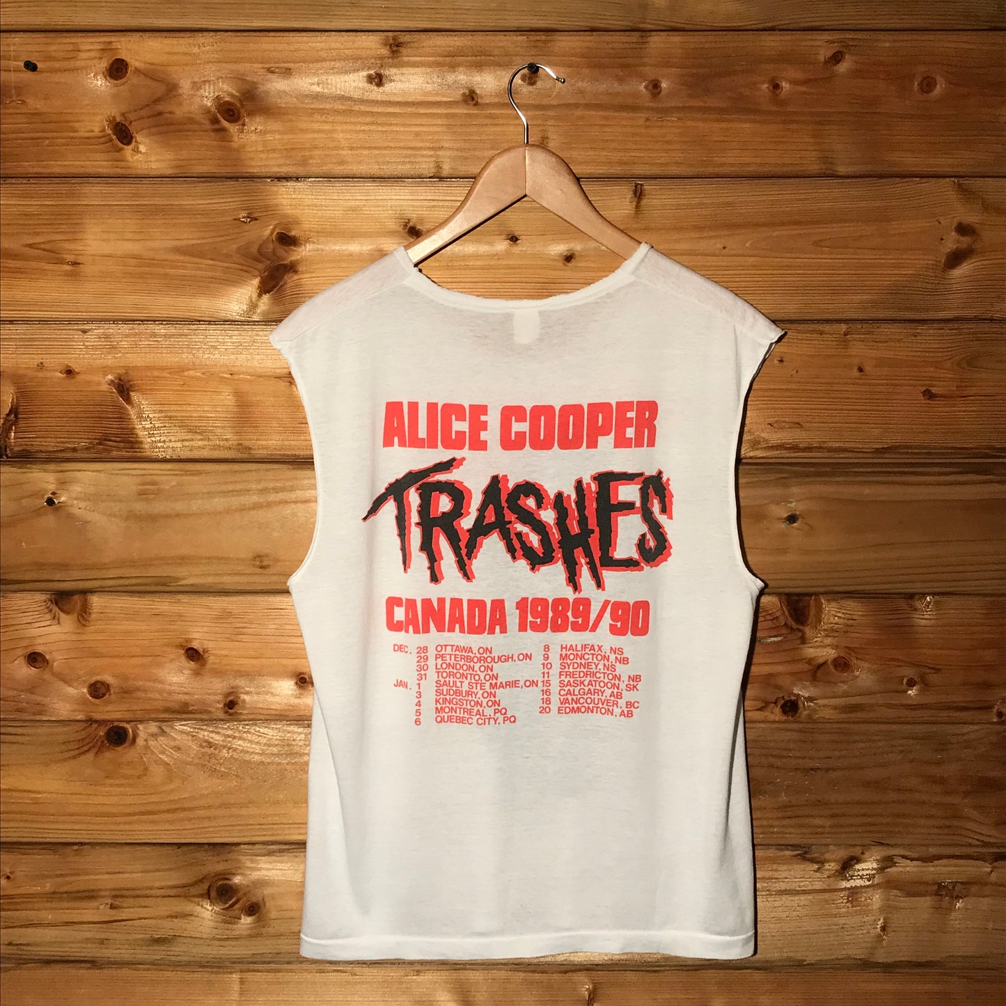 1989 Alice Cooper Trashes Canada Tour tank top t shirt