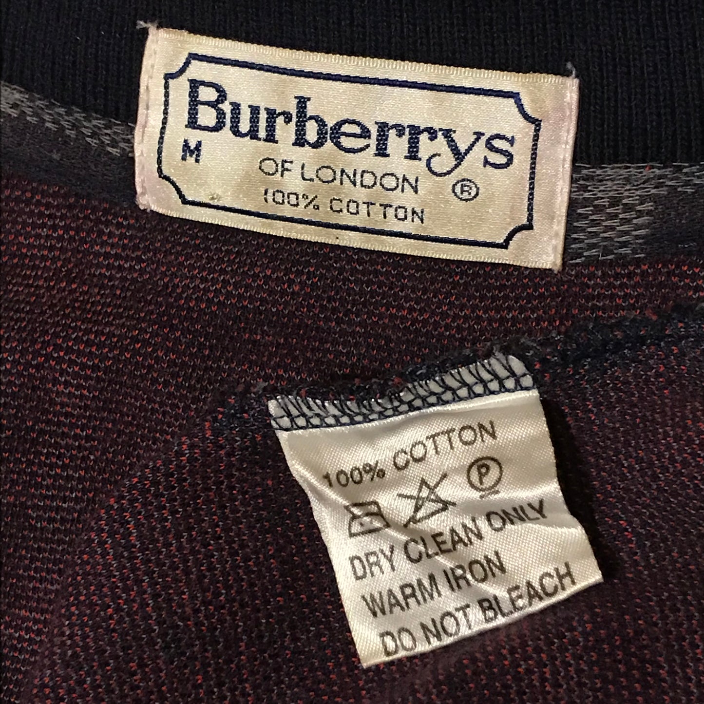 90s Burberry Nova Check Pattern long sleeve polo t shirt