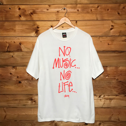 2010 Stüssy x Tower Records 30th Anniversary No Music No Life t shirt