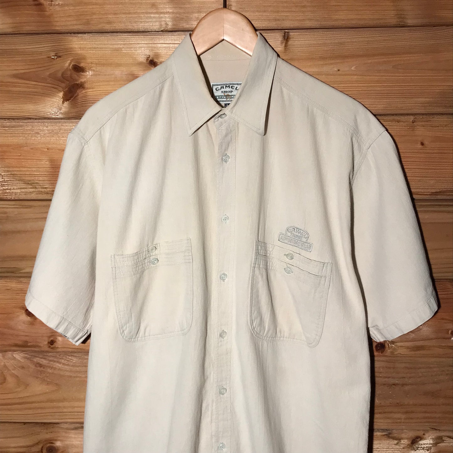 90s Camel Travel Line Trophy Adventure Wear button up shirt