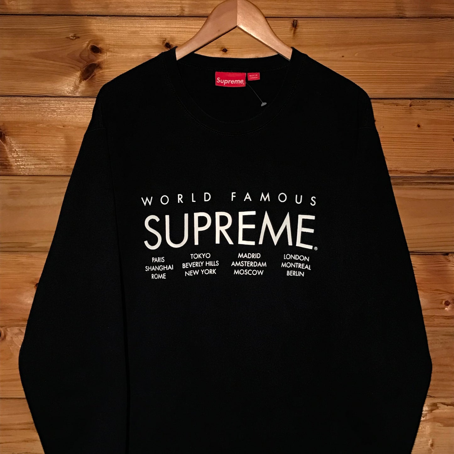 2015 Supreme World Famous International Centre Spellout sweatshirt