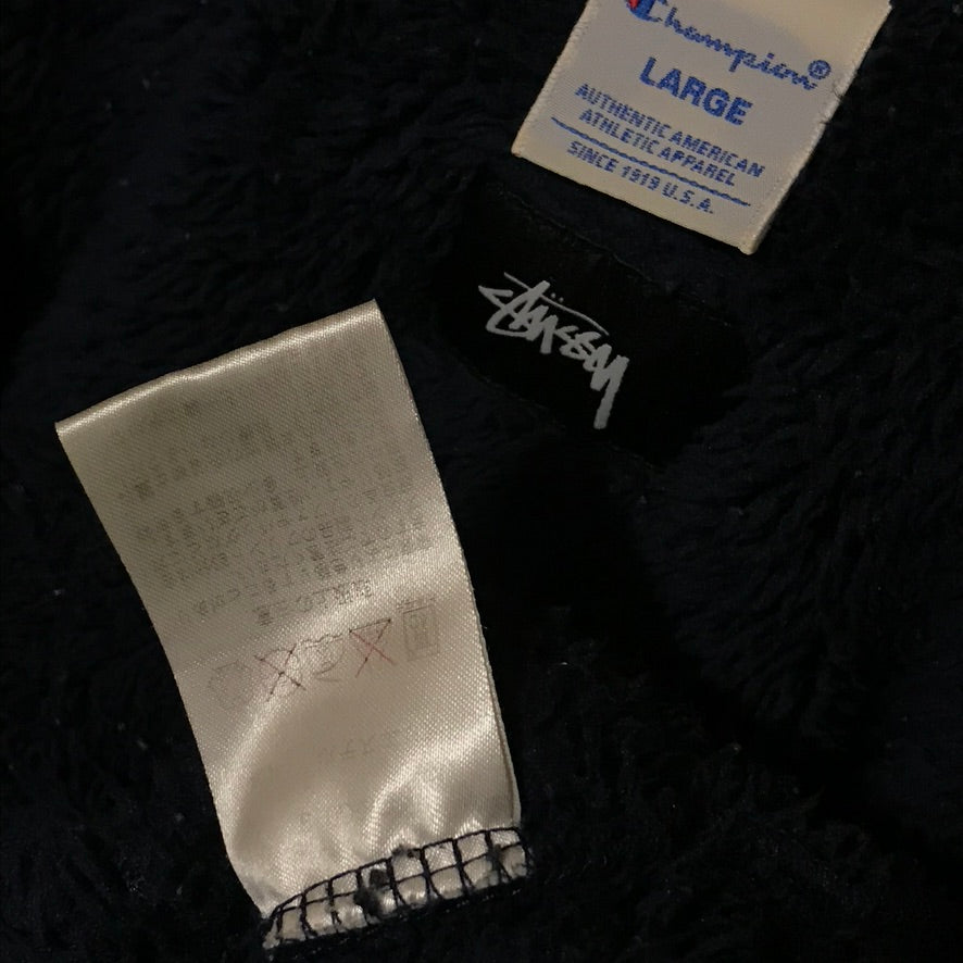 2015 Stüssy x Champion Corner Script Sherpa fleece jacket