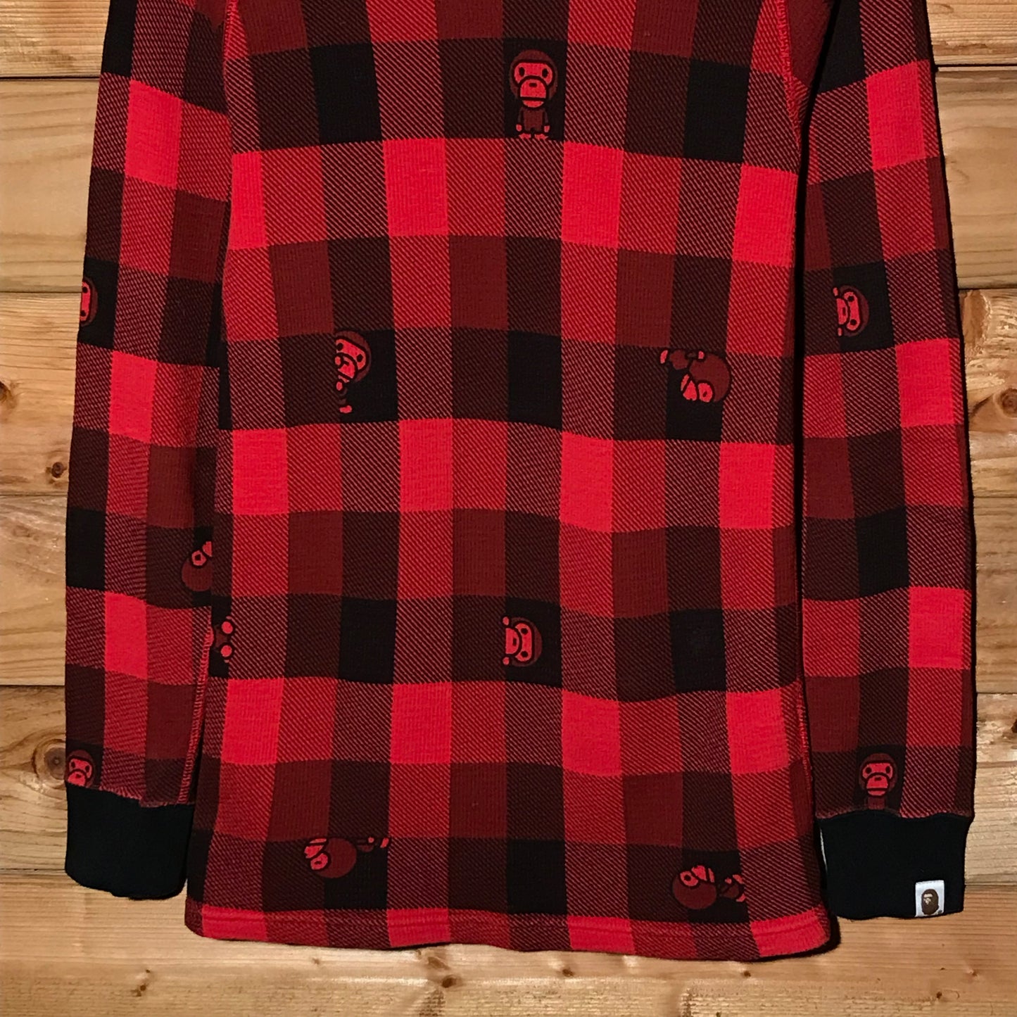 Baby Milo, A Bathing Ape Plaid Tartan AOP long sleeve t shirt