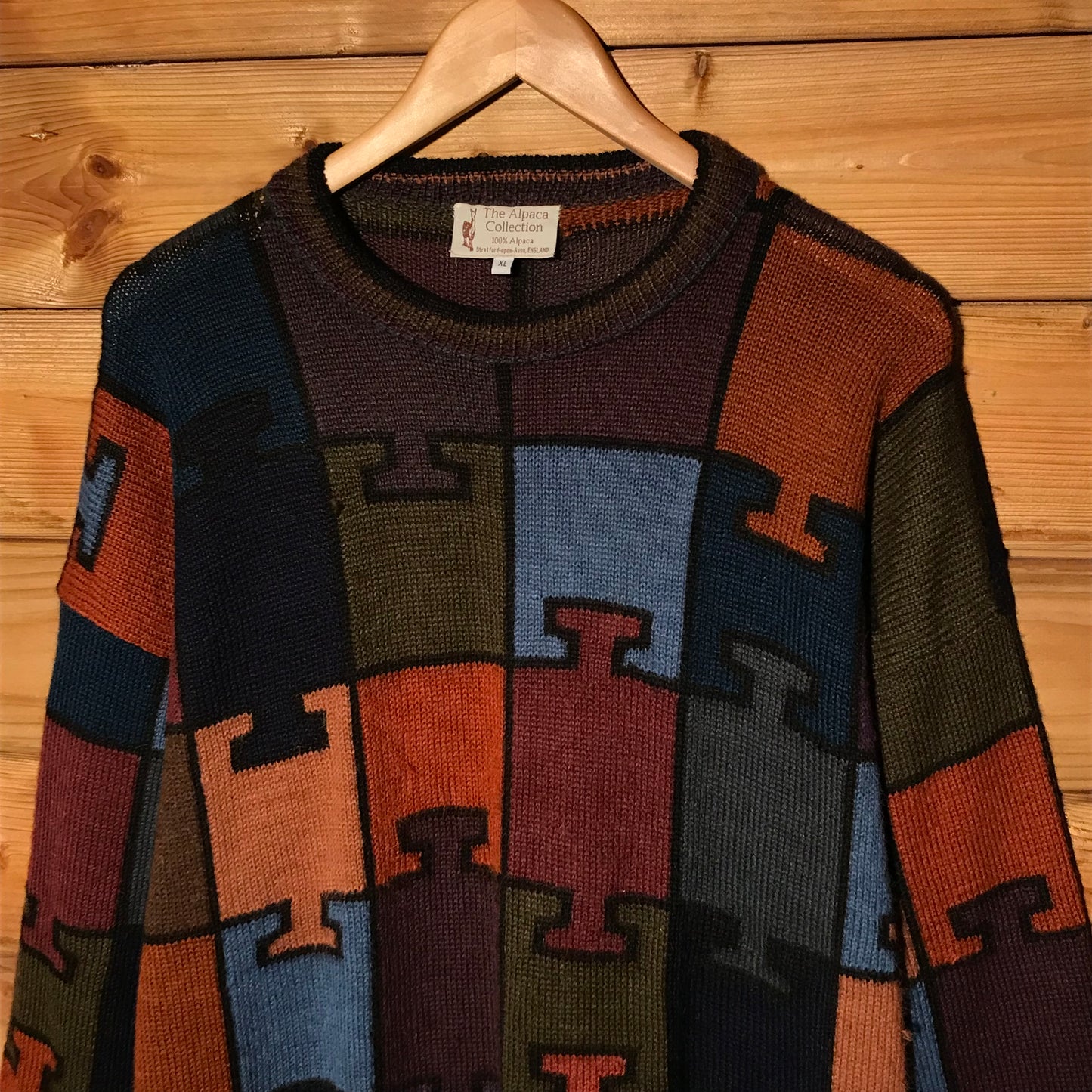 90s The Alpaca Collection Puzzle Style knit sweatshirt