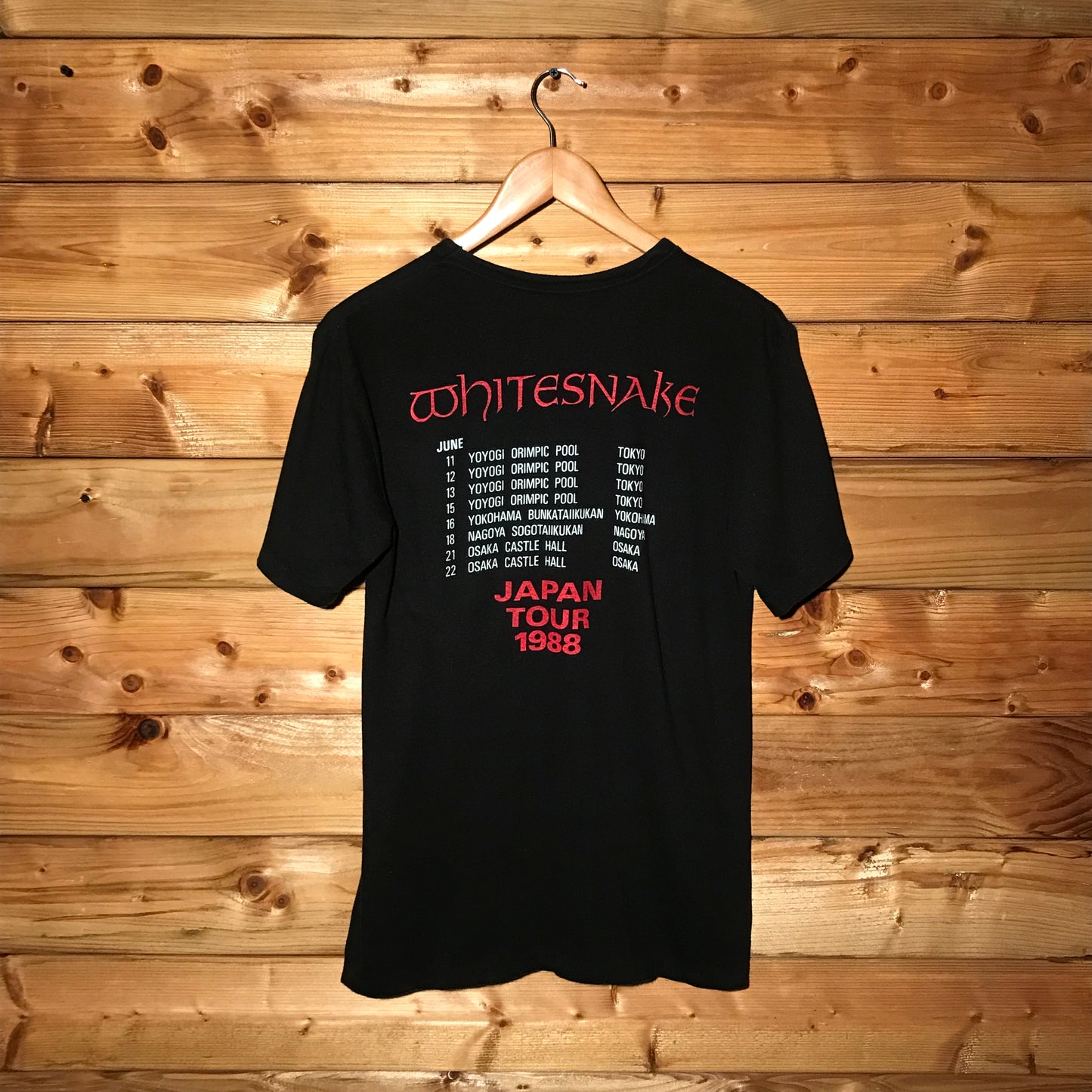 1988 Whitesnake David Coverdale Japan Tour t shirt