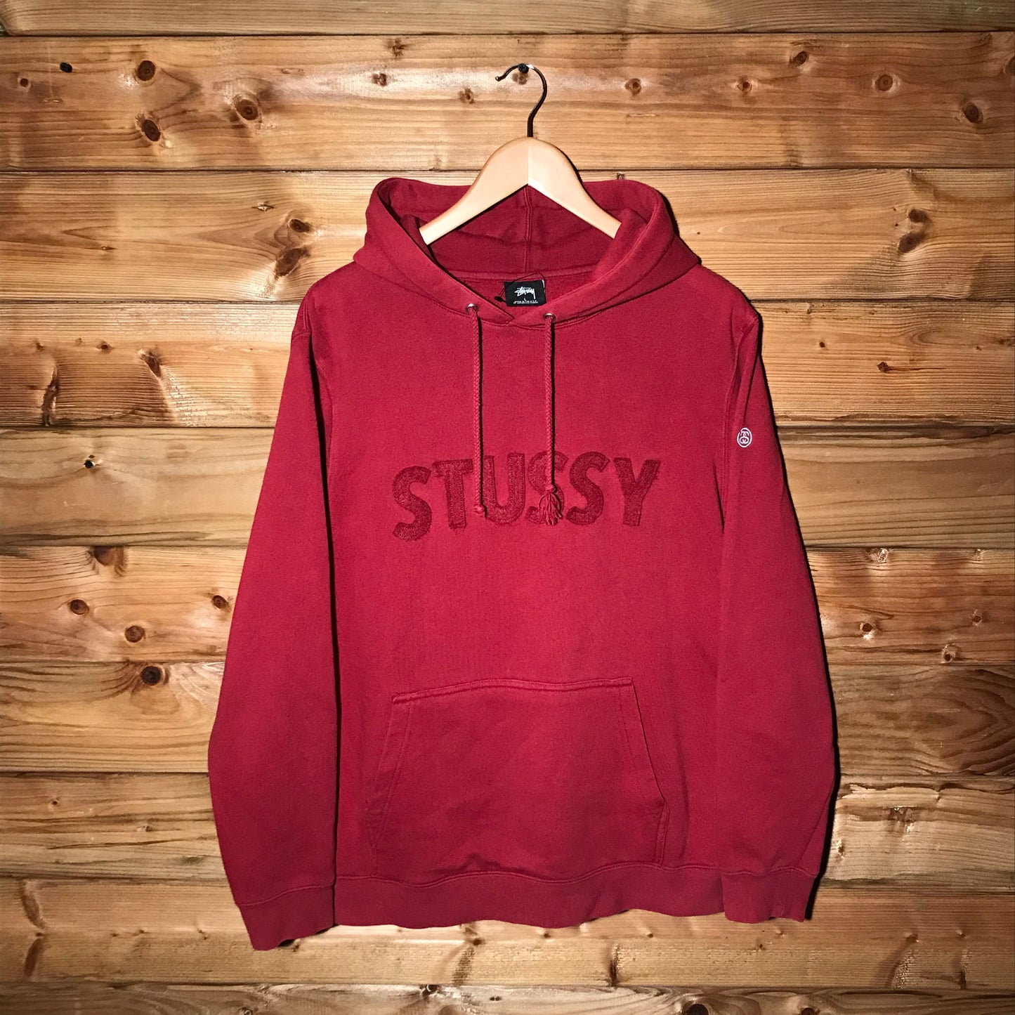 Stüssy Tonal Patch Centre Spellout hoodie