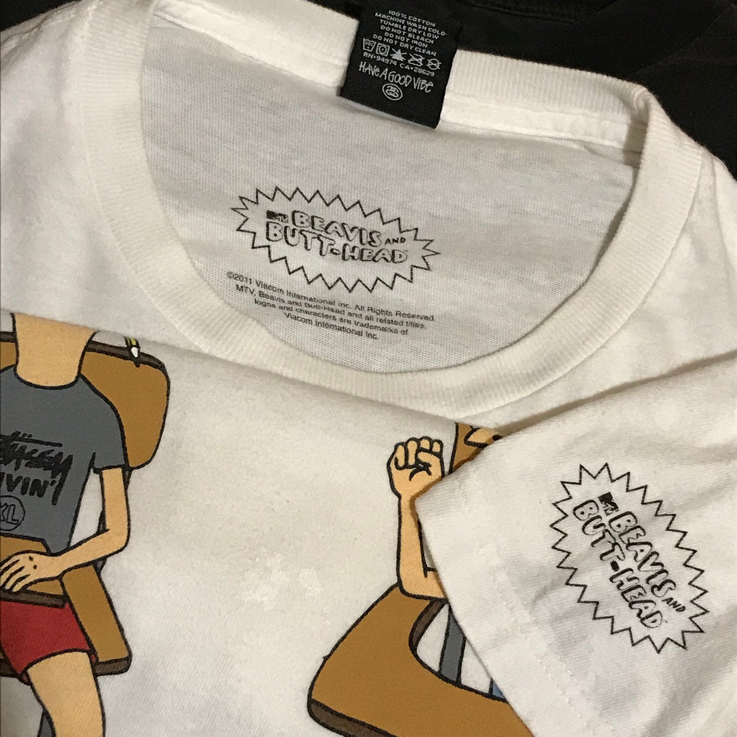 2011 Stüssy x MTV Beavis And Butt-head Knowledge Sucks t shirt