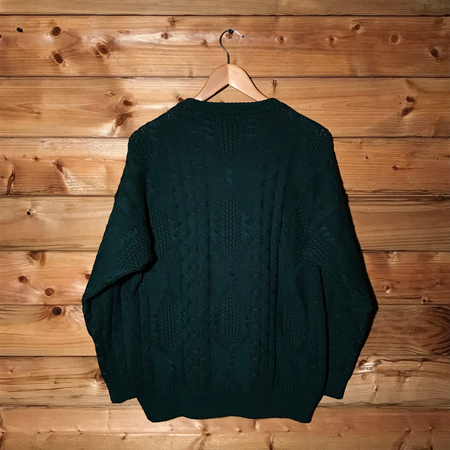 90s Burberry Centre Spellout cable knit sweatshirt