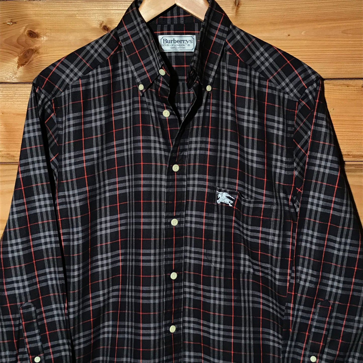 90s Burberry Nova Check Pattern long sleeve button up shirt