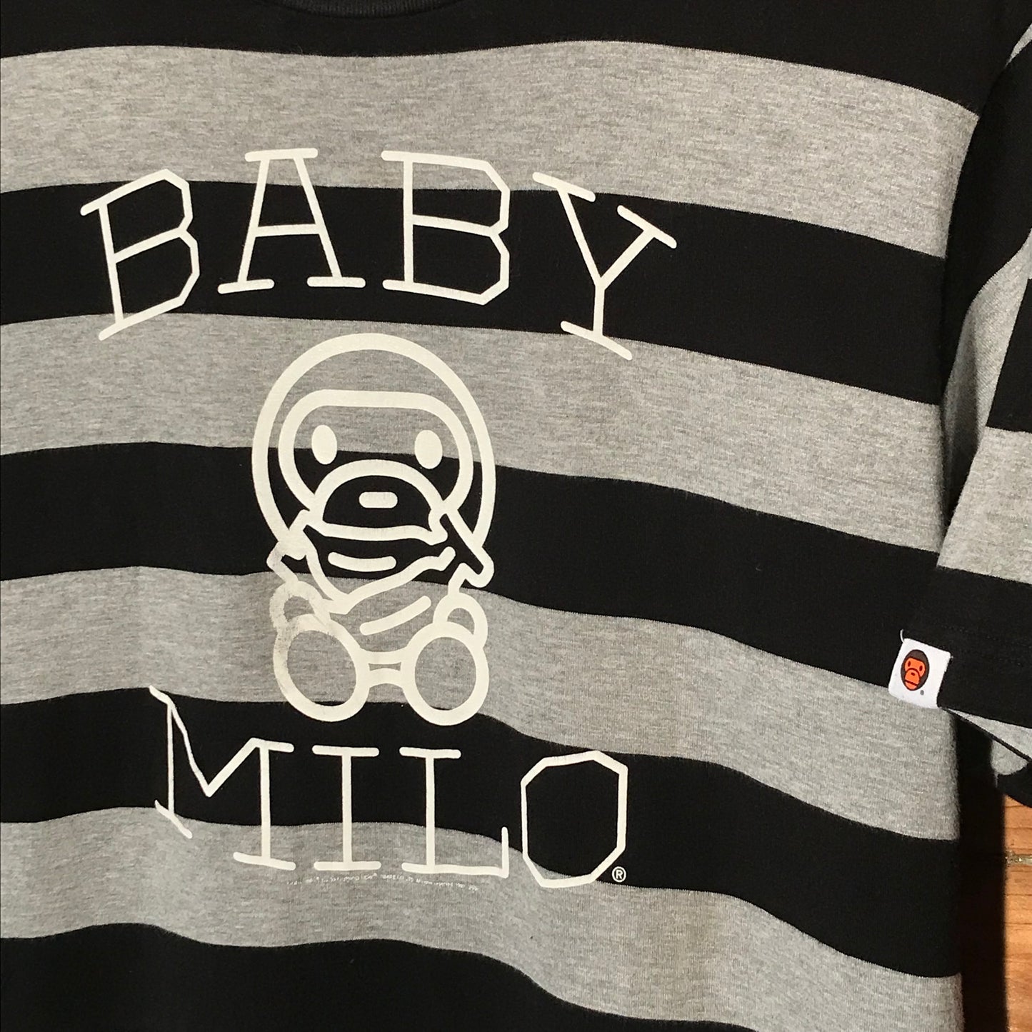 2006 Baby Milo, A Bathing Ape Bananas Striped t shirt