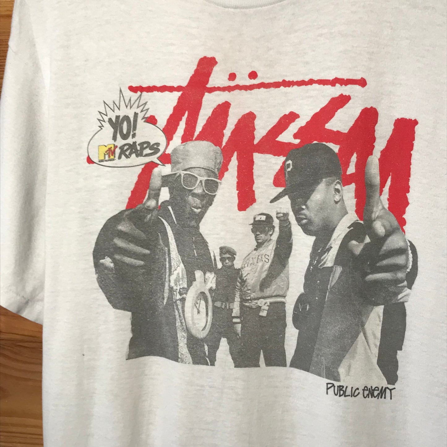 2013 Stüssy x MTV Raps Public Enemy Script Spellout t shirt