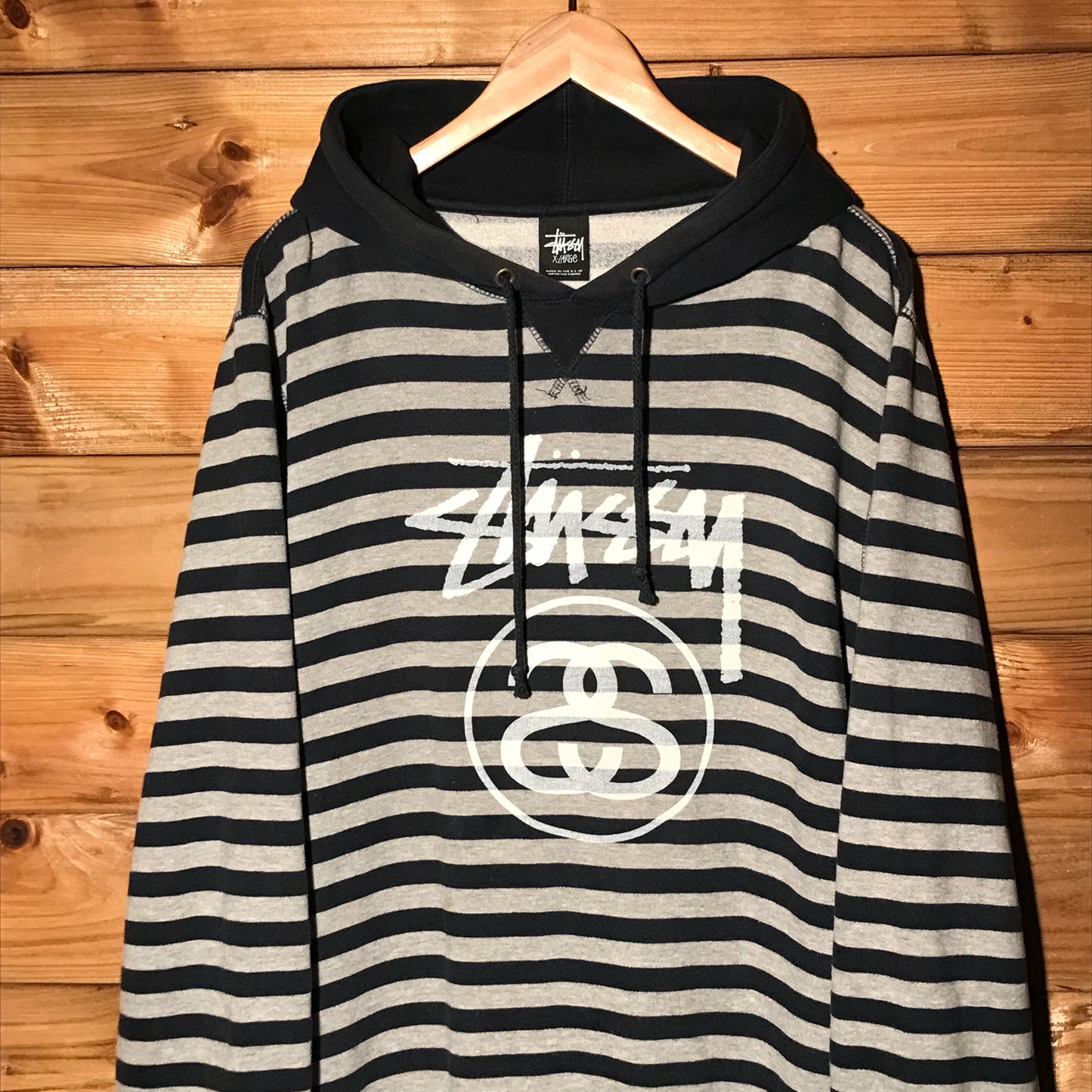 Stüssy Script and Link Striped hoodie