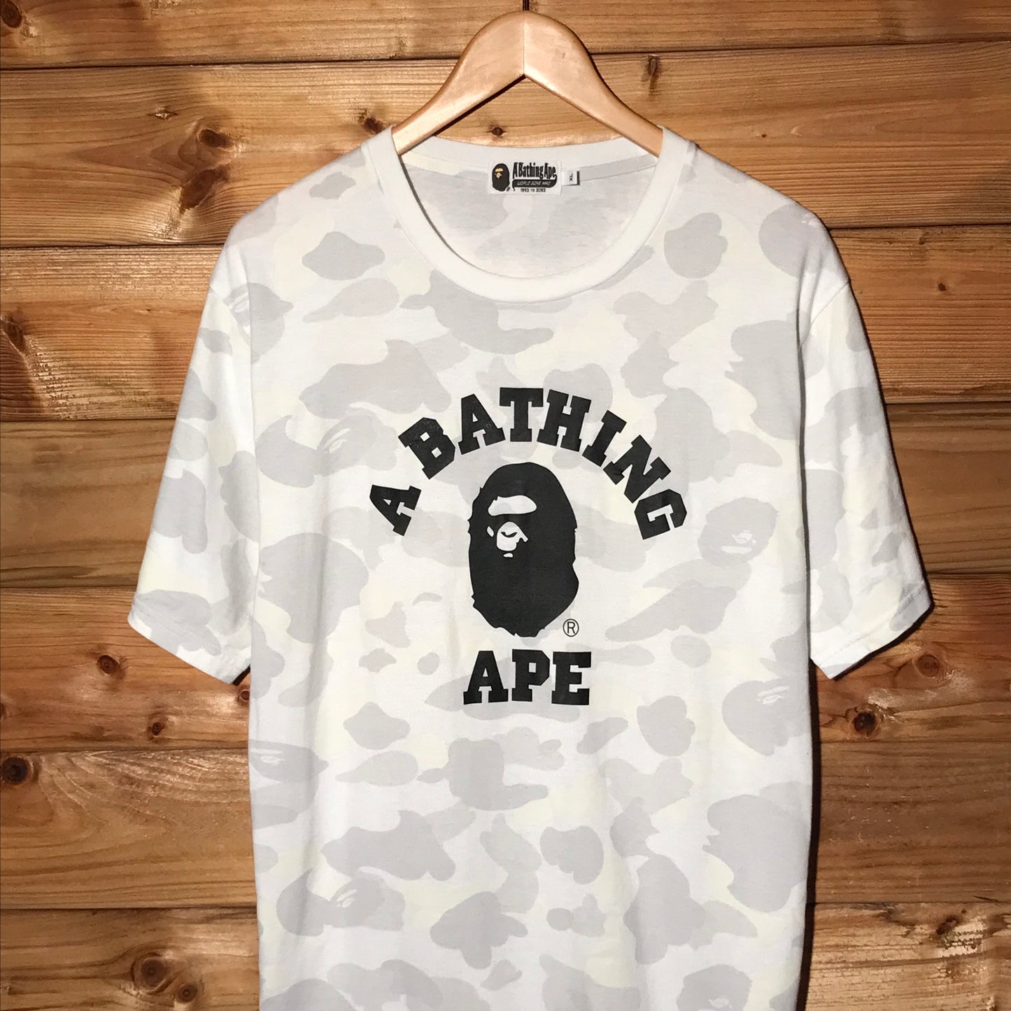 Bape, A Bathing Ape College Glow In The Dark Camo AOP t shirt