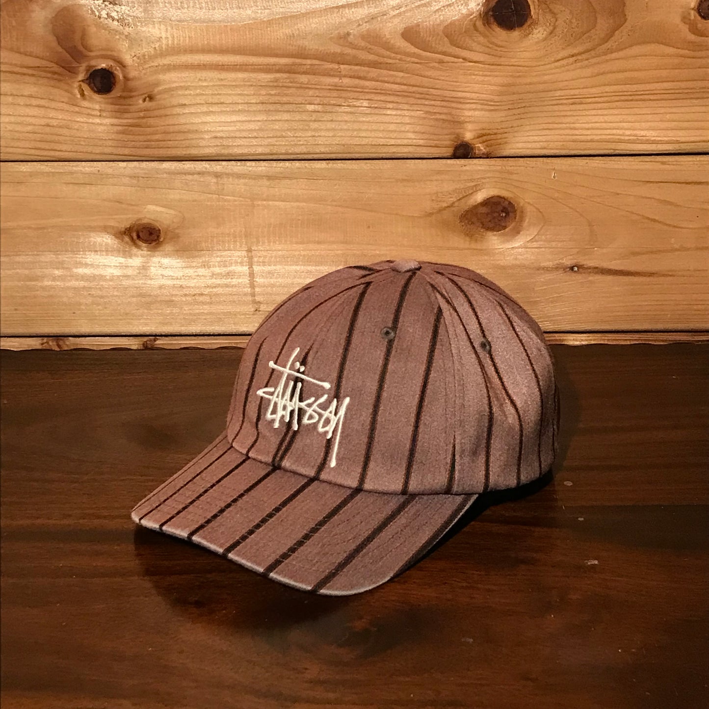 Stüssy Pinstripe Script Spellout cap