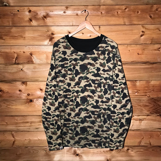 Bape, A Bathing Ape Reversible Classic Camo long sleeve t shirt