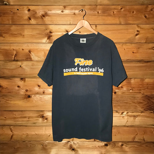 1996 Vans Fine Sound Music Festival Centre Spellout t shirt