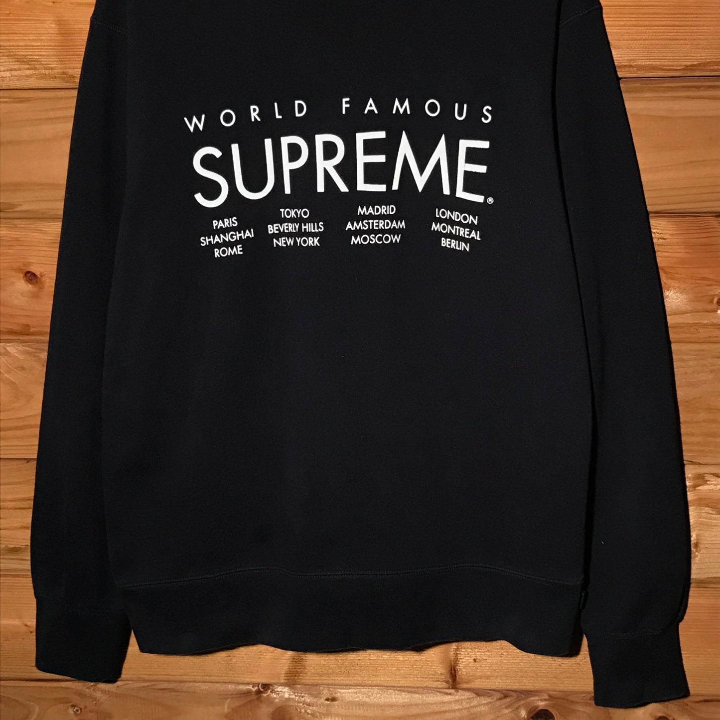 2015 Supreme World Famous International Centre Spellout sweatshirt