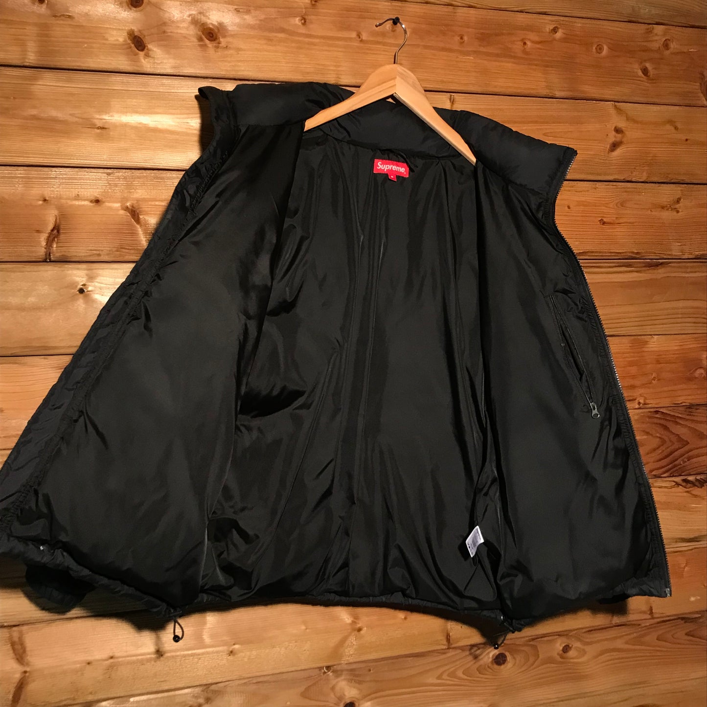 2016 Supreme Taped Repeat Spellout puffer jacket