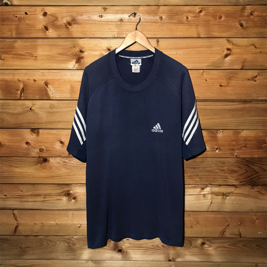 90s Adidas Striped Essentials t shirt