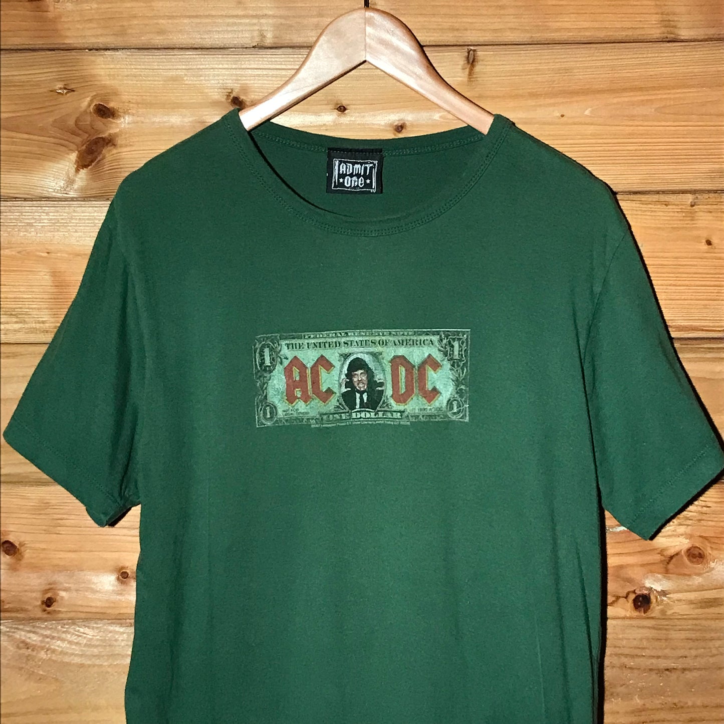 2007 AC/DC Money Talks One Dollar Bill t shirt