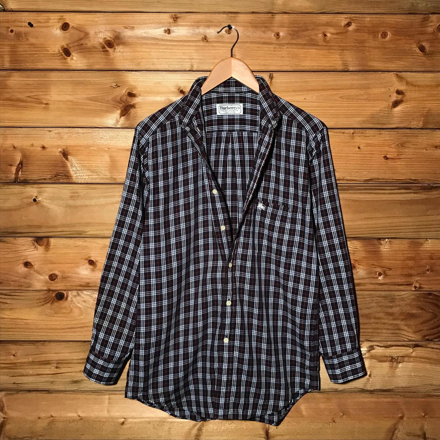 90s Burberry Nova Check Pattern long sleeve button up shirt