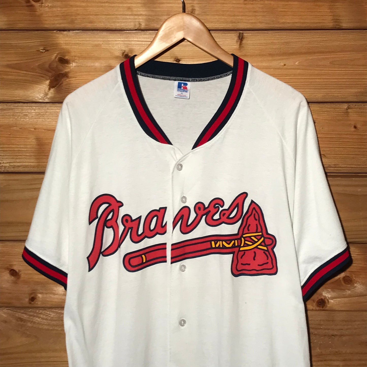 90s Russell Athletic MLB Braves Team jersey t shirt