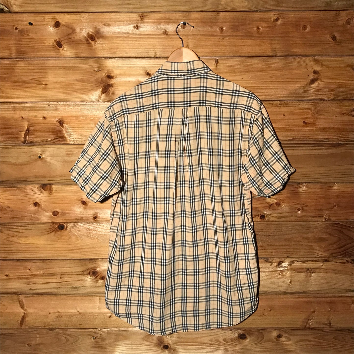 90s Burberry Nova Check Pattern short sleeve button up shirt