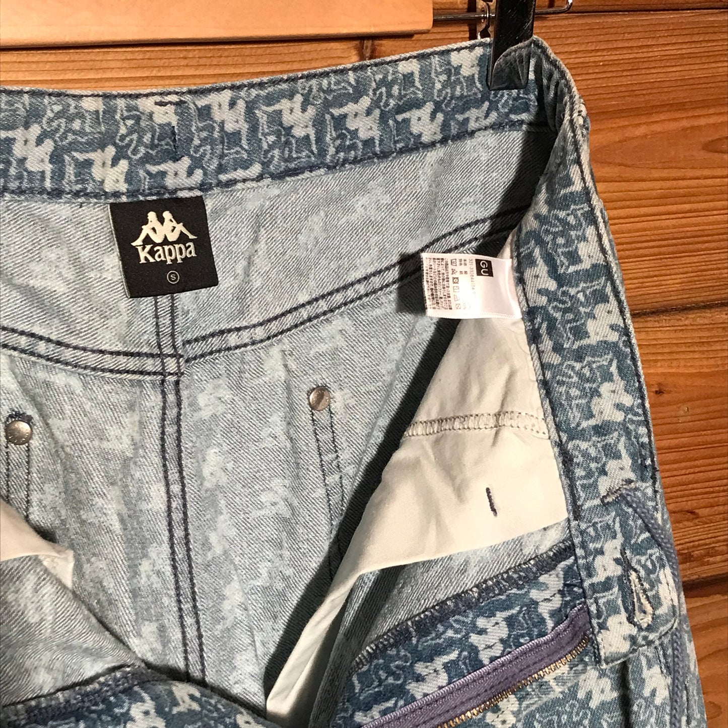 Kappa x GU Monogram denim jeans