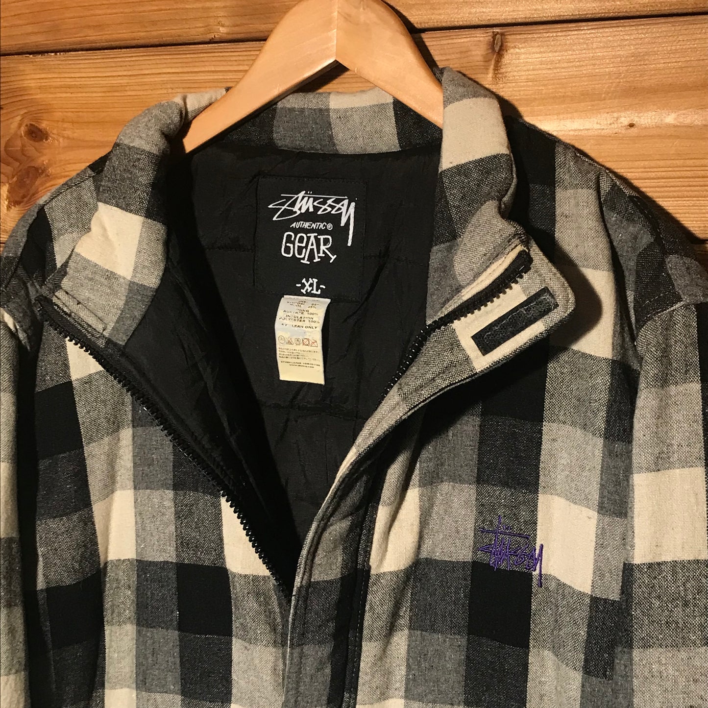 Stüssy Plaid Tartan down jacket