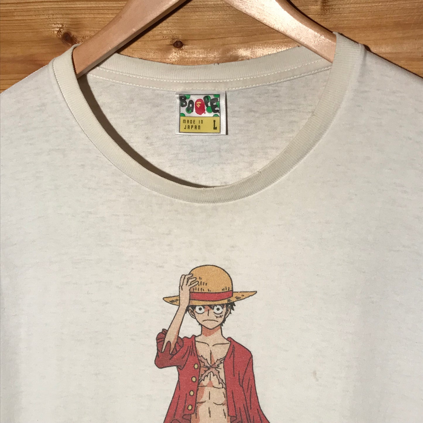 2012 Bape, A Bathing Ape x One Piece Luffy Character t shirt