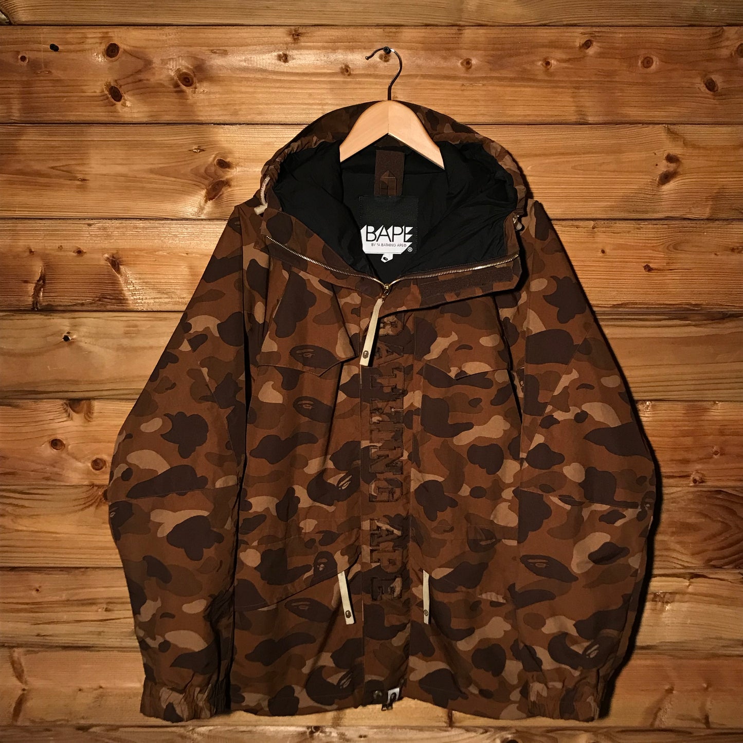 Bape, A Bathing Ape Brown Camo AOP Ski jacket