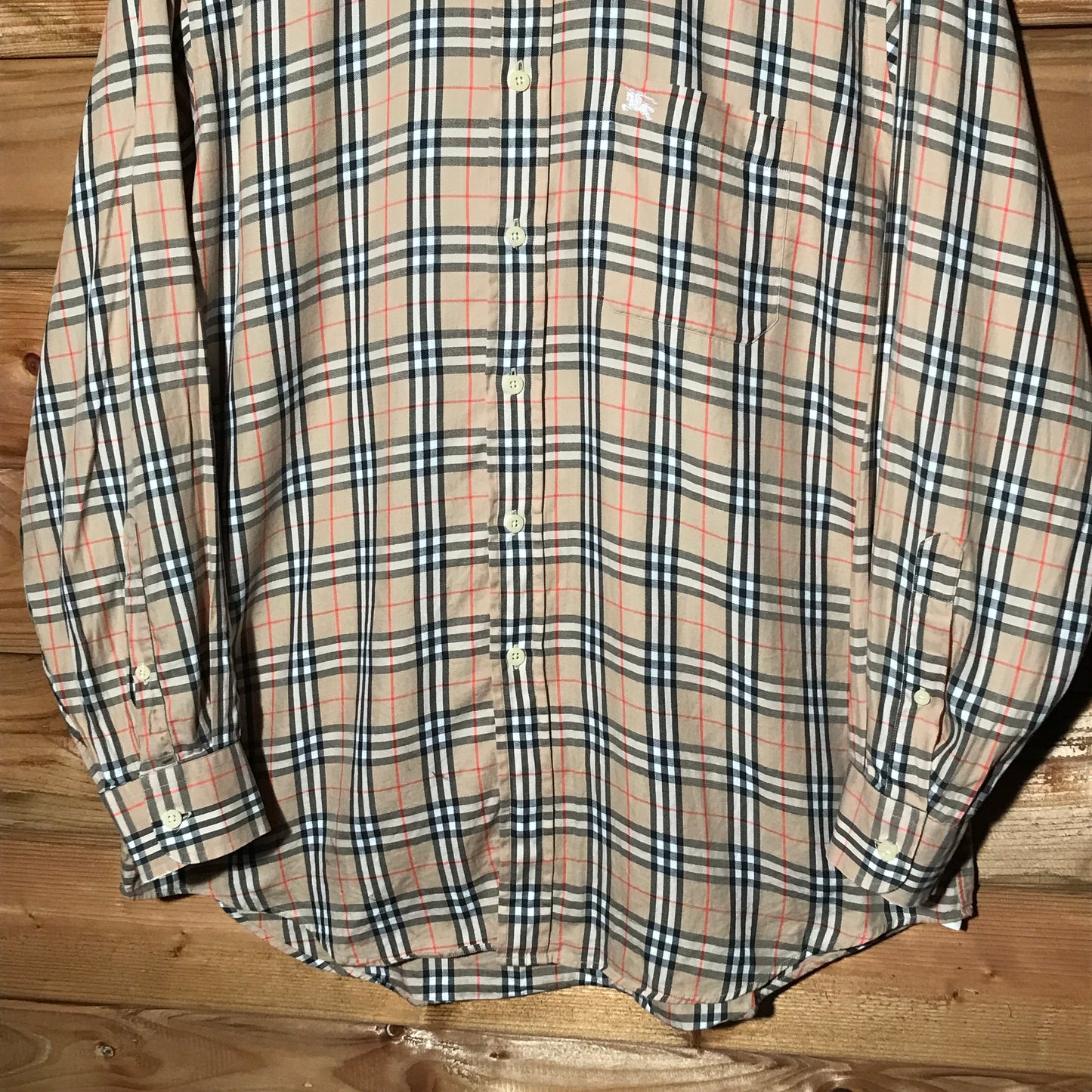 90s Burberry Nova Check Pattern button up shirt