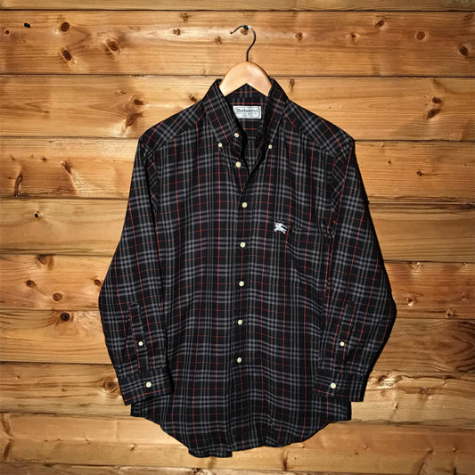 90s Burberry Nova Check Pattern long sleeve button up shirt