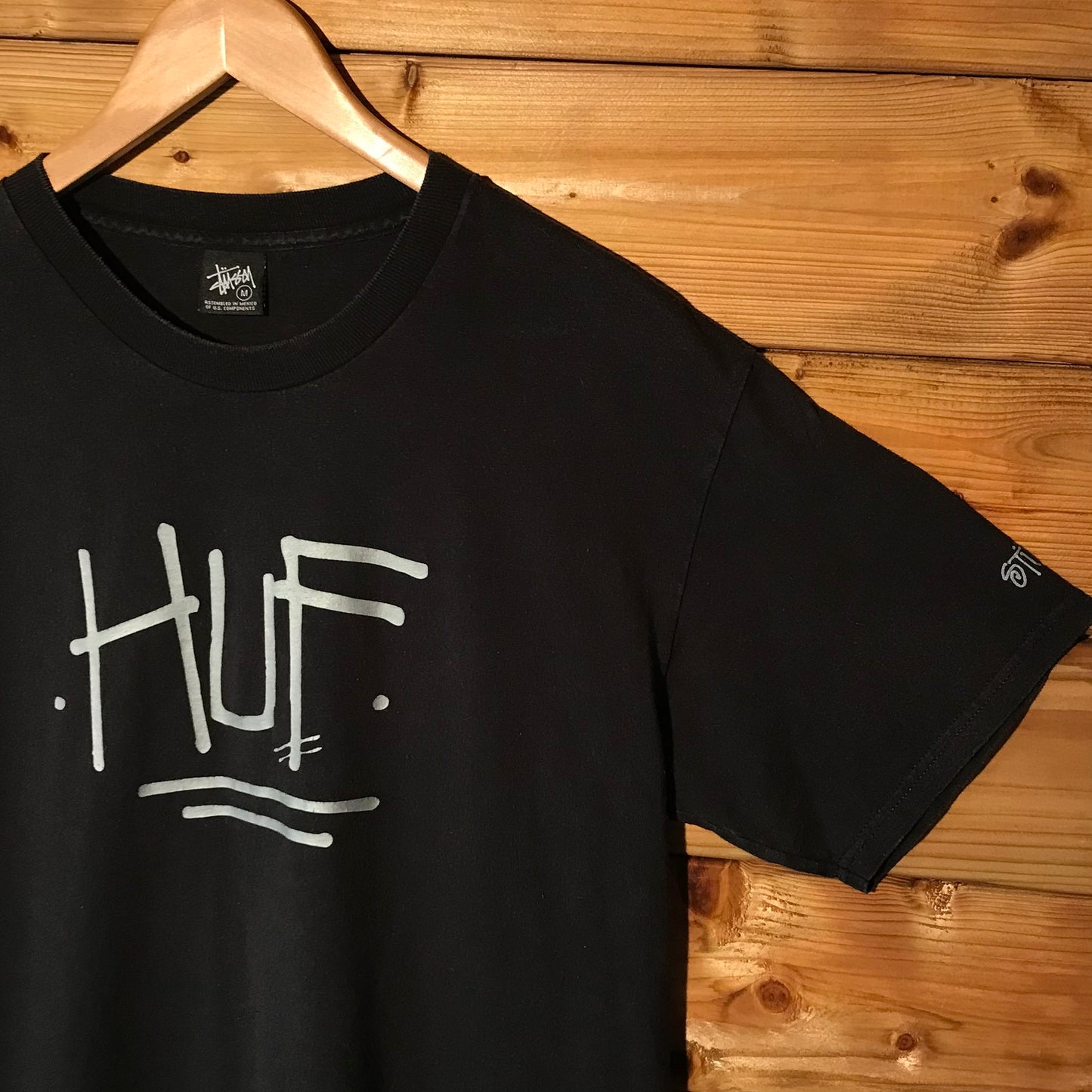 2006 Stüssy x HUF Centre Script Spellout t shirt