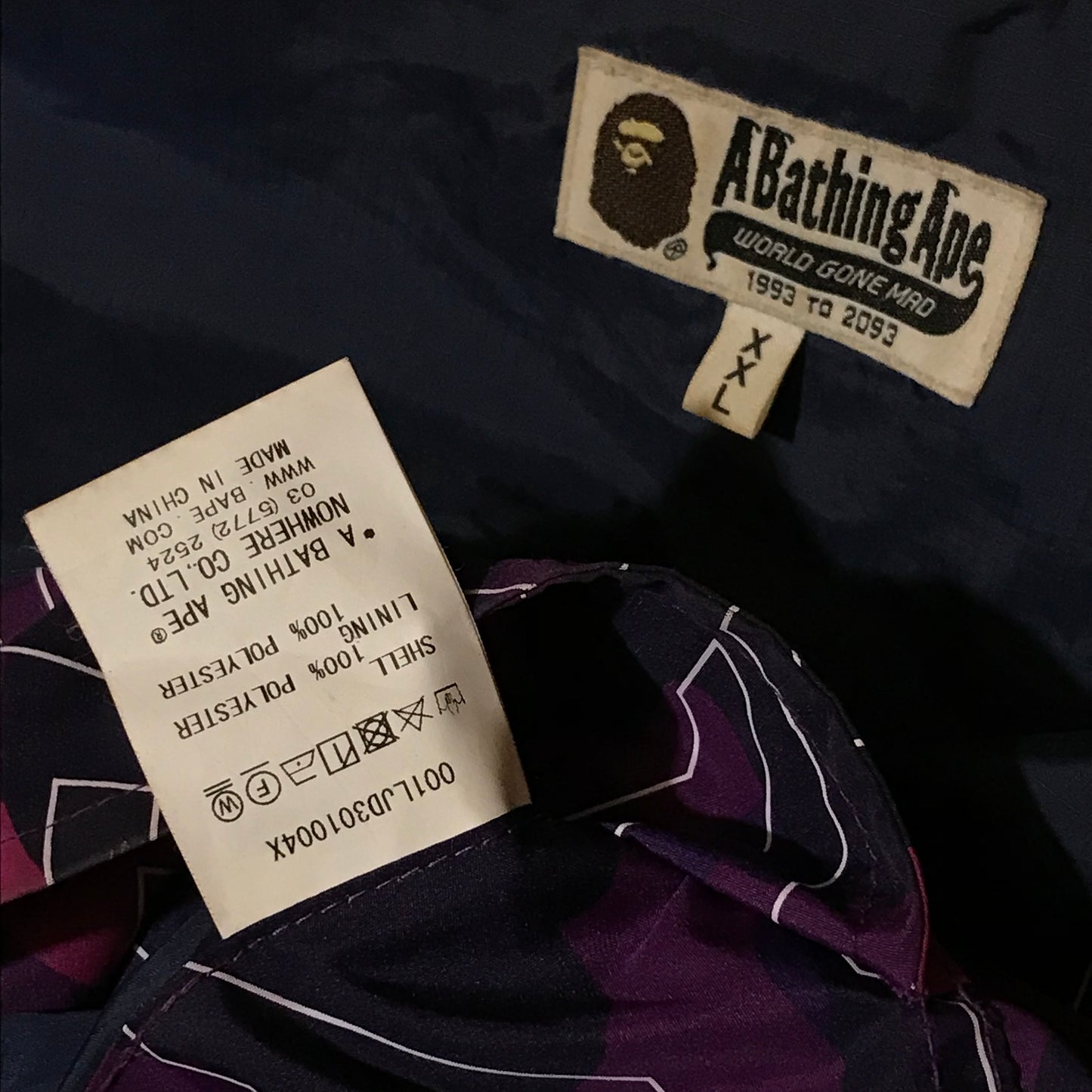 Bape, A Bathing Ape Text Colour Purple Camo anorak jacket