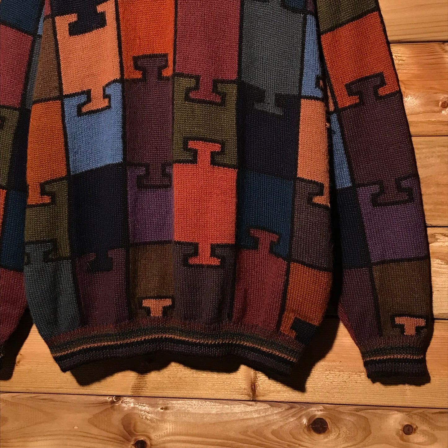 90s The Alpaca Collection Puzzle Style knit sweatshirt