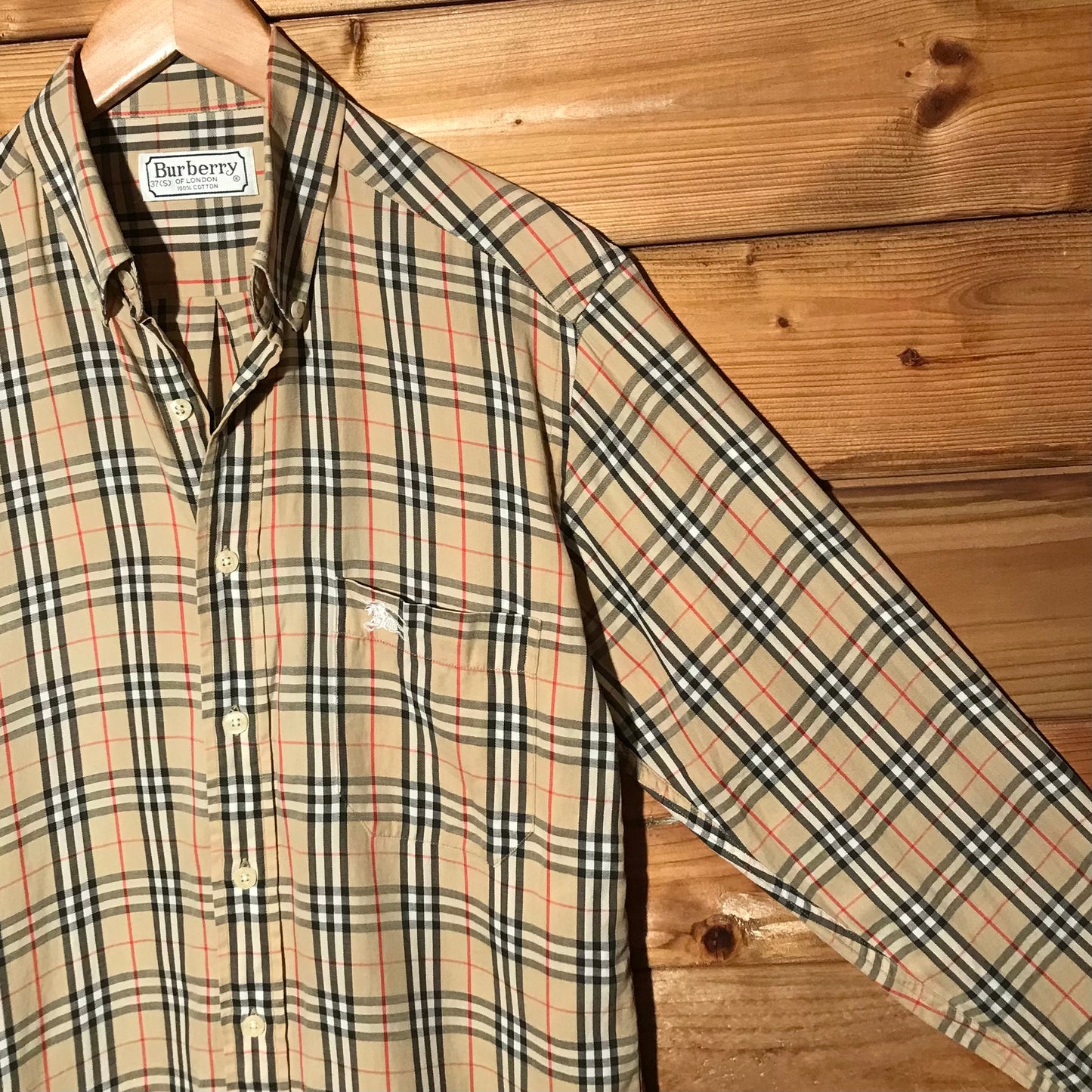 90s Burberry Nova Check Pattern long sleeve button up shirt