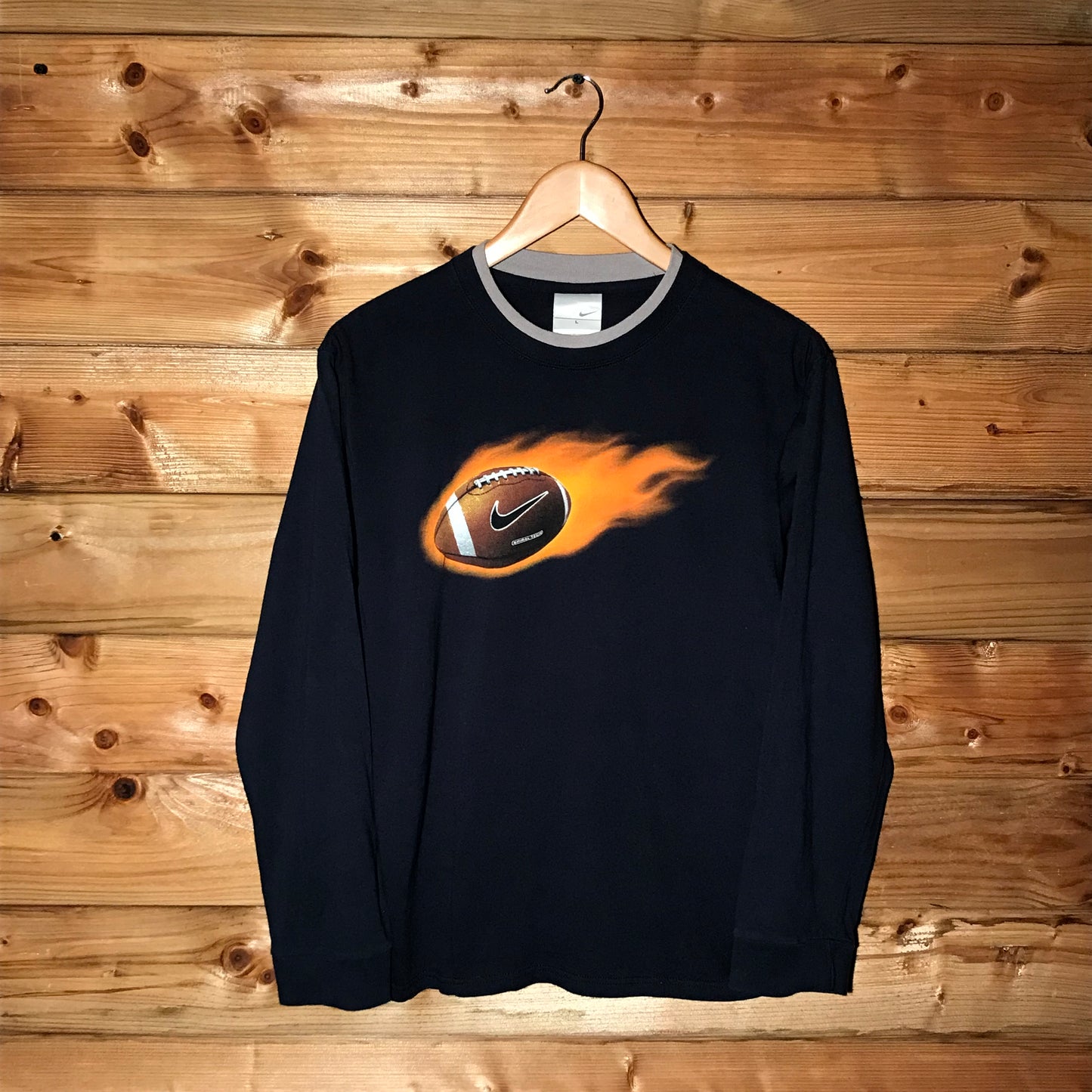 2005 Nike Burn it Down Rugby Ball long sleeve t shirt