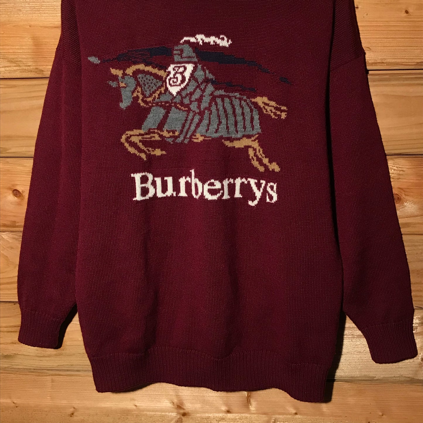 90s Burberry Equestrian Knight knit sweatshirt