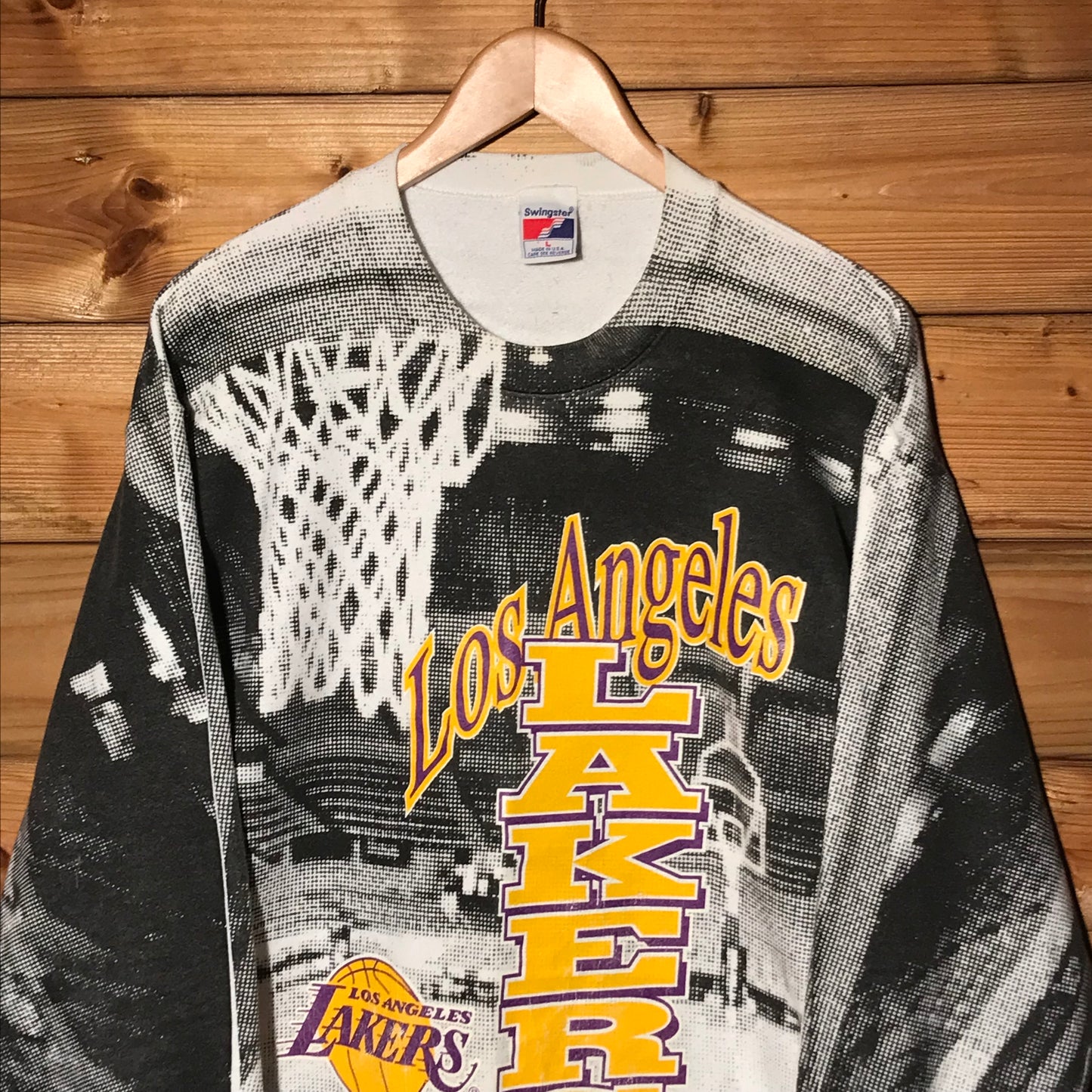 1991 Swingster NBA LA Lakers Spellout AOP sweatshirt