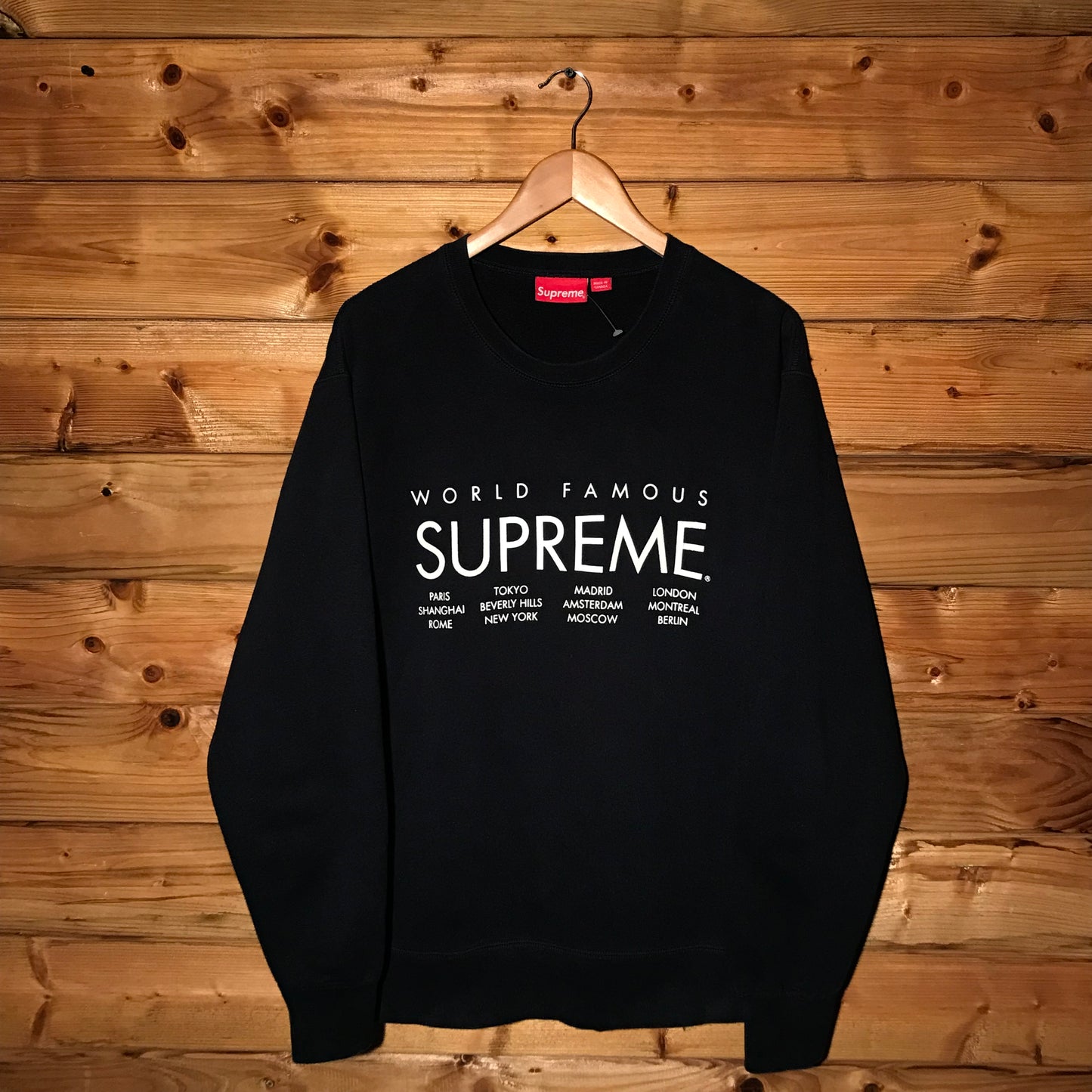 2015 Supreme World Famous International Centre Spellout sweatshirt