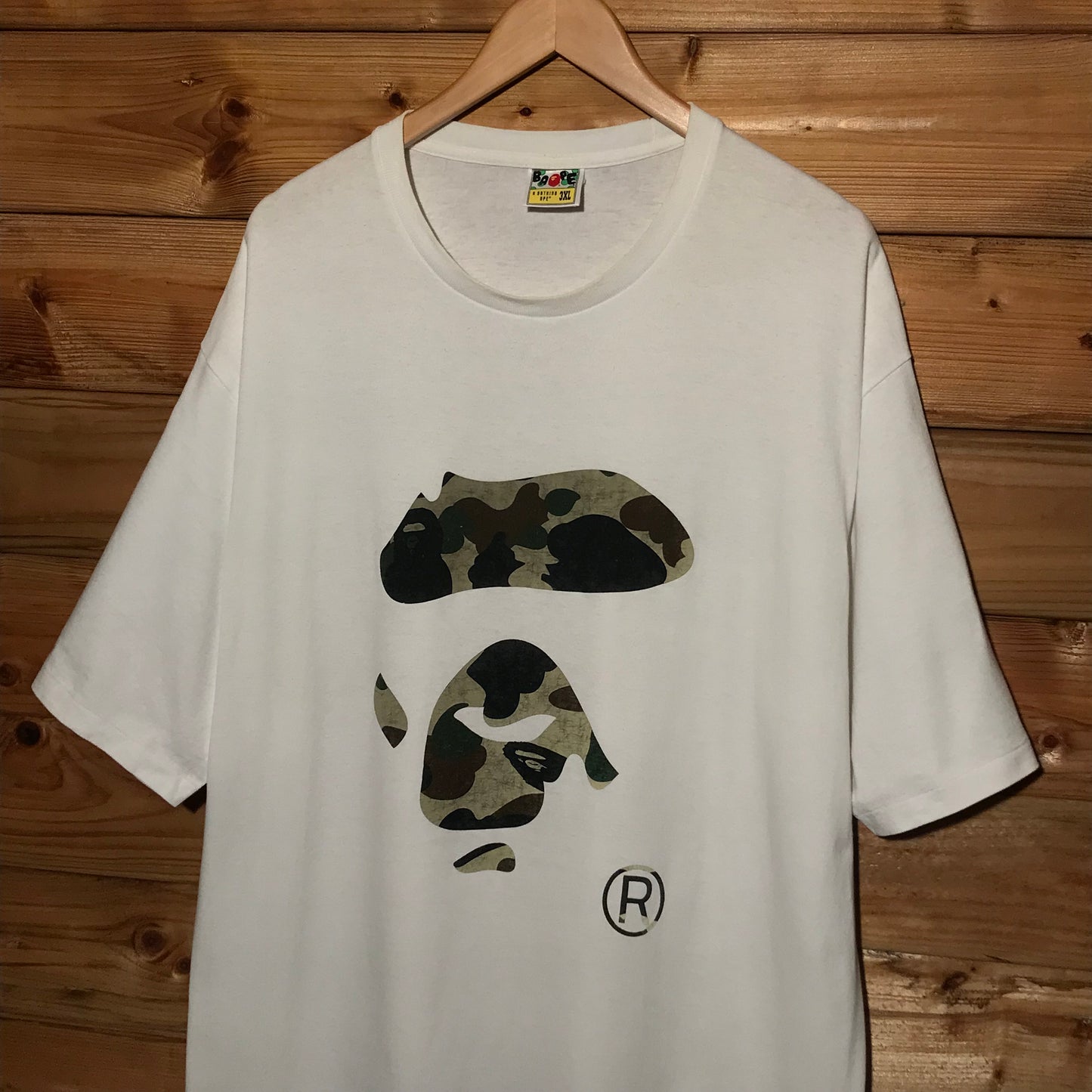 Bape, A Bathing Ape 3M Green Camo Face t shirt
