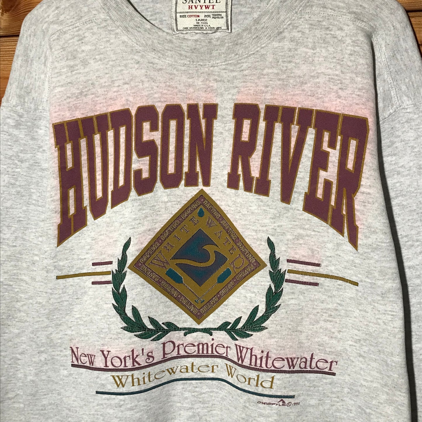 1992 Hudson River Whitewater World sweatshirt