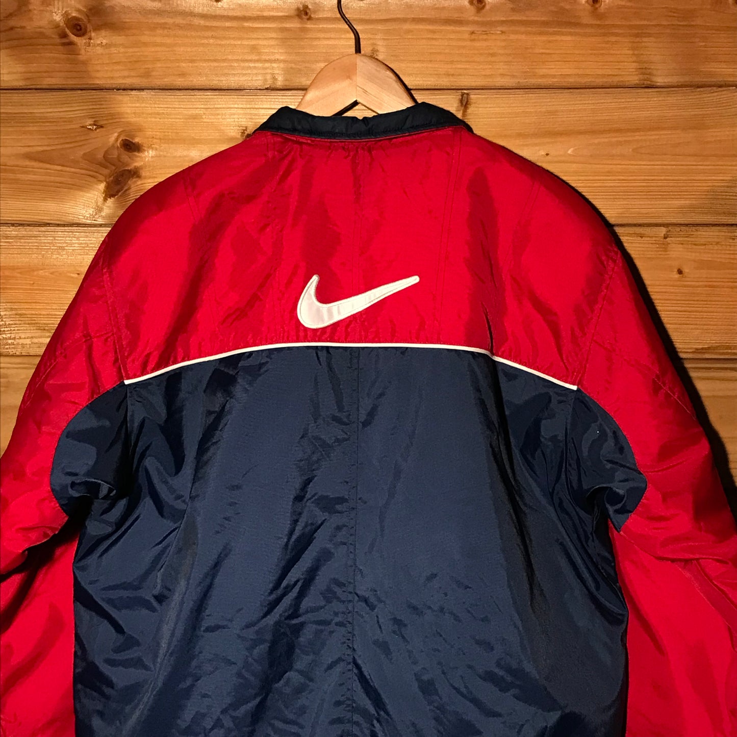 90s Nike Piping Split Double Swoosh down jacket