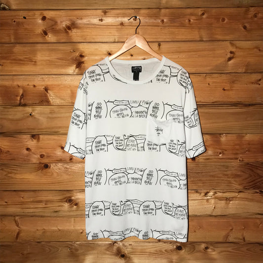 Stüssy Speech Bubbles Striped Pocket t shirt