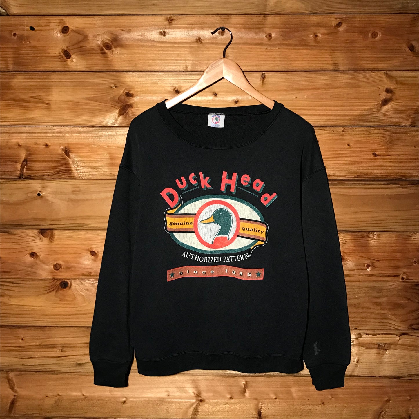 90s Duck Head Authorized Pattern Spellout sweatshirt