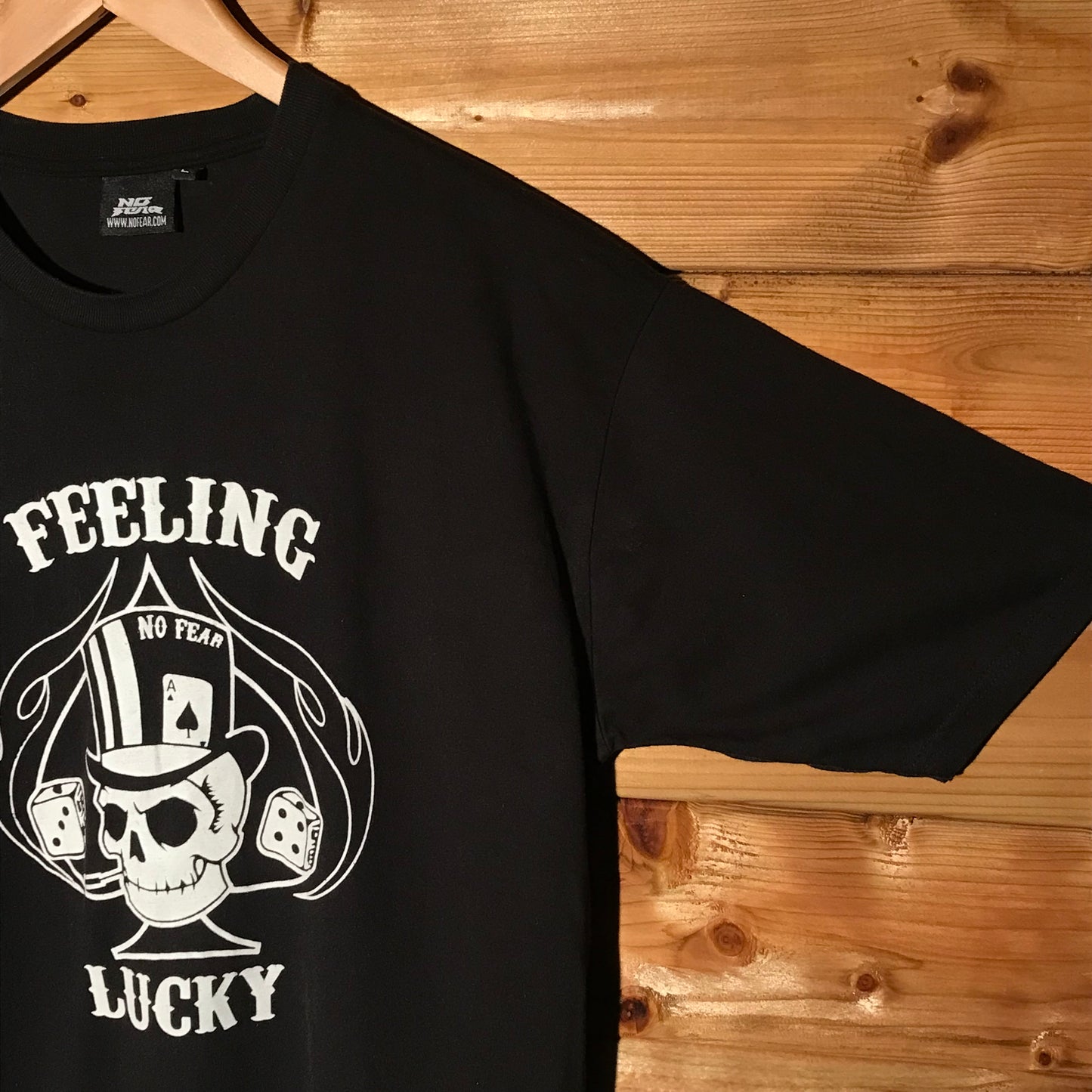 No Fear Feeling Lucky Spellout t shirt