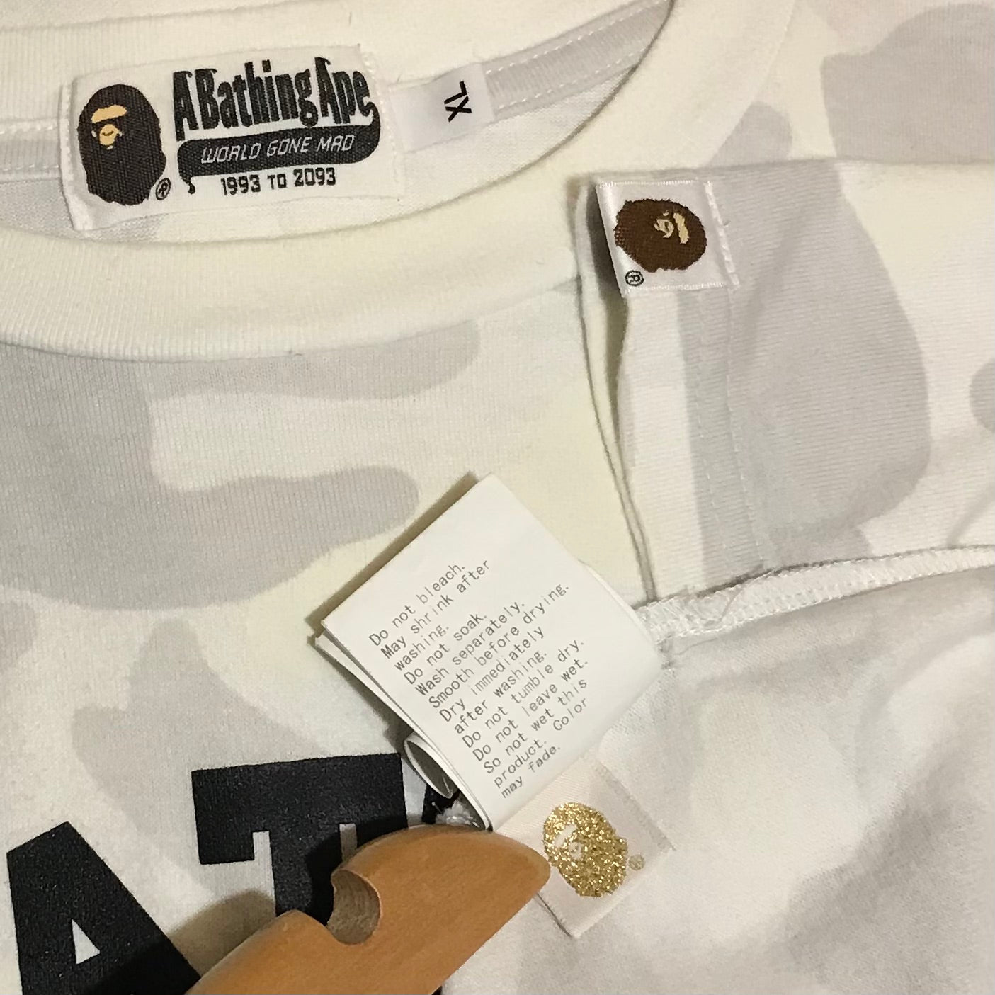 Bape, A Bathing Ape College Glow In The Dark Camo AOP t shirt