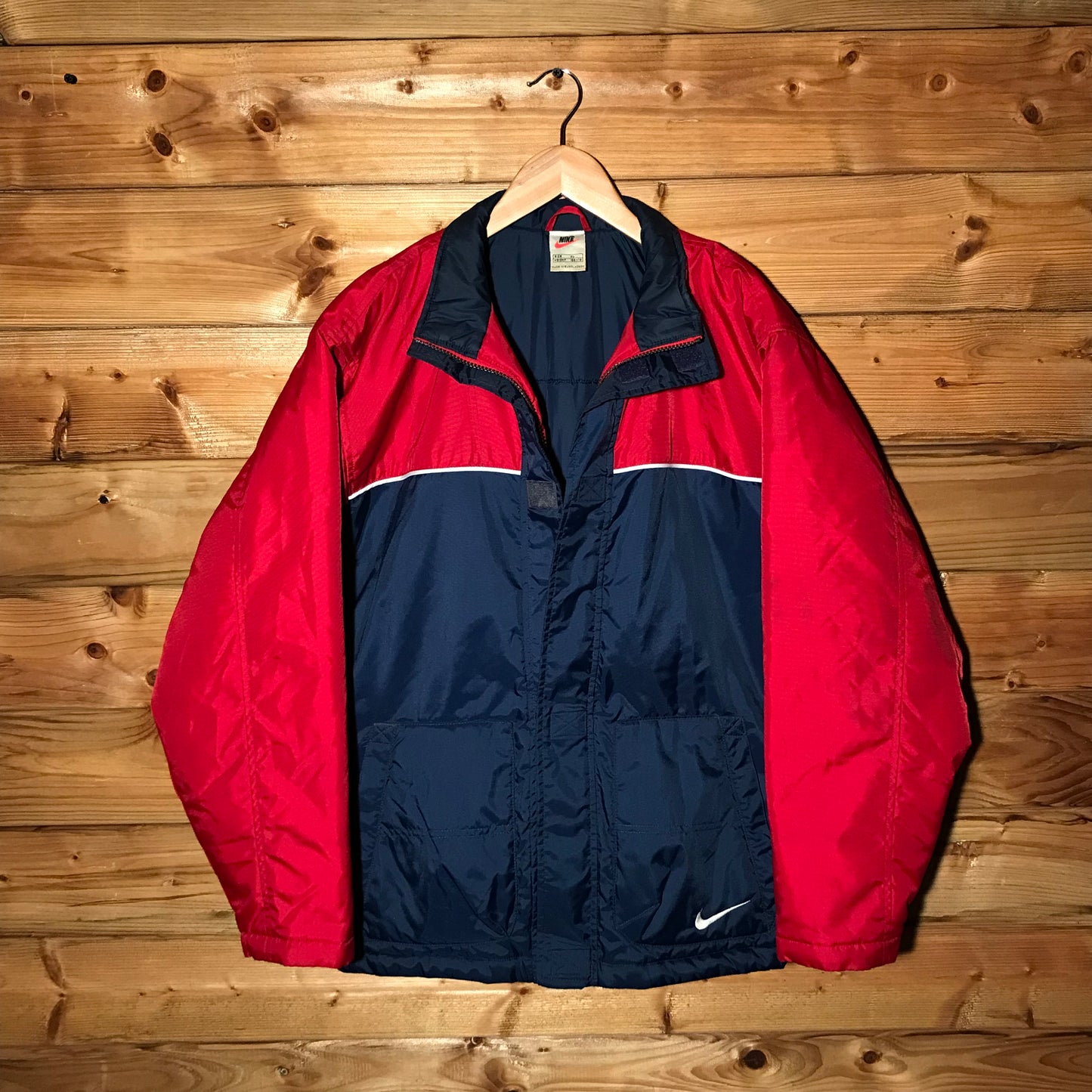 90s Nike Piping Split Double Swoosh down jacket